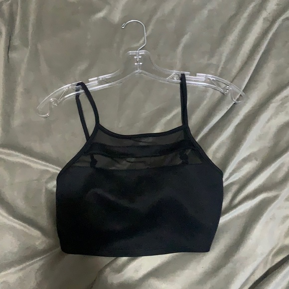 Black cropped top zipper back - Picture 1 of 1
